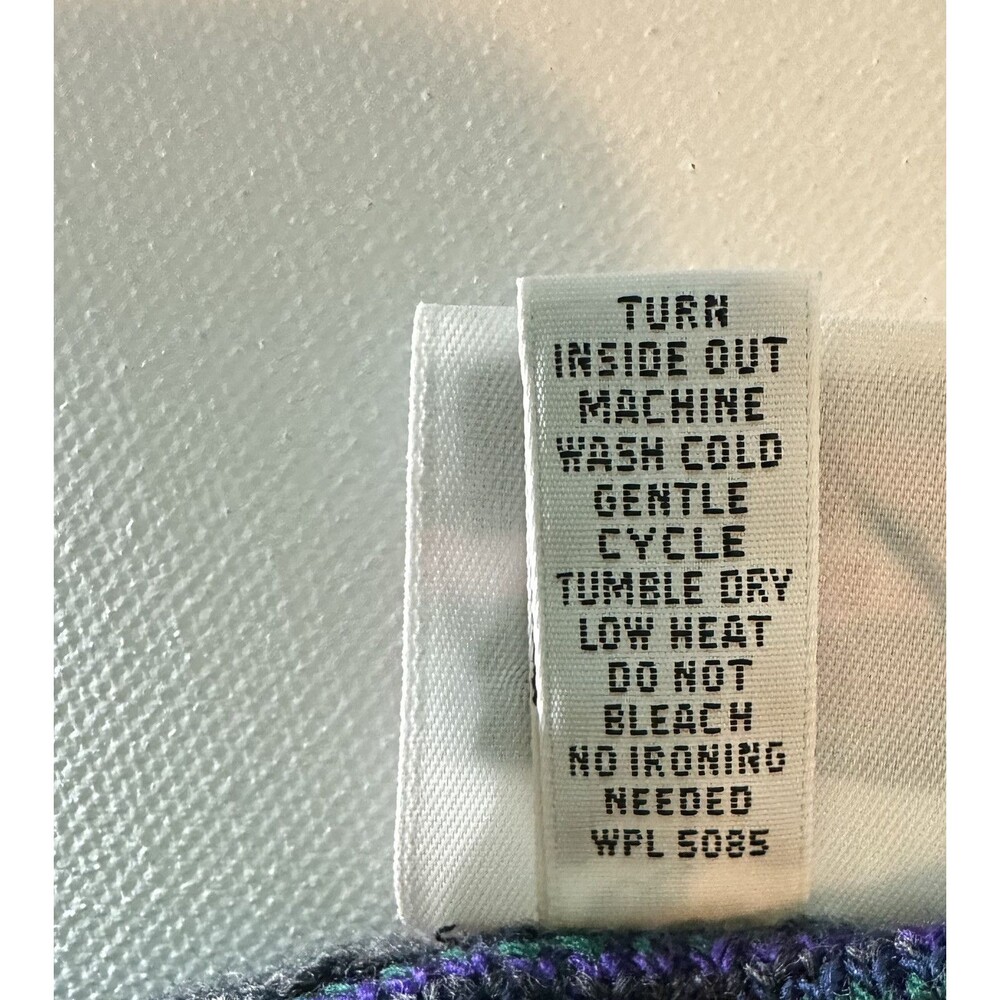 VTG 80'S/90's Cadet Boys Club‎ Sweater Purple Green Boys Made in USA XL 18 - Picture 7 of 10